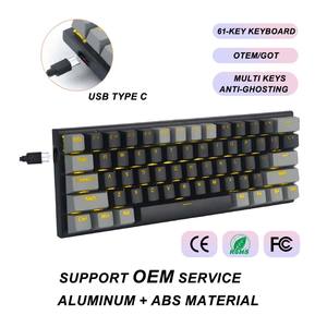 61-Key 60% Single Light Backlit Wired Hot Swappable Mechanical Gaming Computer Keyboard 61-Key 60% Single Light Gaming Keyboard