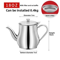 Pot à huile en acier inoxydable avec filtre séparateur, réservoir de stockage, bouteille à assaisonnement multi-usage, design moderne, anti-débordement d'huile pour usage domestique