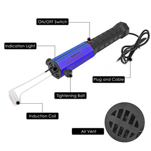 Outil de chauffage par induction sans flamme 1300W 1.3KW portable avec boîtier en plastique pour réparation automobile, boulons, écrous, roulements, faible bruit - Product Image 3