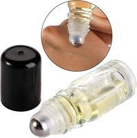 Botellas de Vidrio de 5 ml para Aceites Esenciales, con Bola de Acero Inoxidable, a Prueba de Fugas, Recargables, para Perfume de Viaje