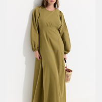 Robe Musulmane Élégante en Coton Premium Willson pour Femme, Longue Robe Arabe Modeste de Dubaï, Tenues Musulmanes Élégantes pour Femme 2026
