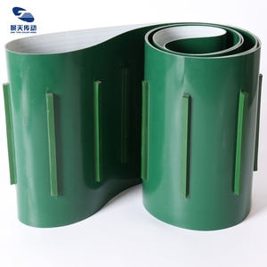खाद्य उद्योग के लिए क्लीट्स के साथ ग्रीन पीवीसी कन्वेयर बेल्ट - Product Image 1