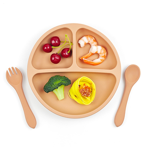 Juego de Platos de Silicona para Bebé, Libres de BPA, con Cuchara, Vajilla Infantil, Incluye Tazón con Función de Succión para una Alimentación Segura, con Logotipo Gratuito - Product Image 1
