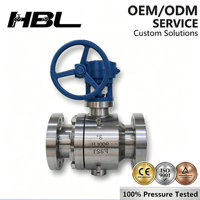 Válvula de Bola con Trunnion API 6D de 3 Pulgadas, 900LB, ASTM A182 F321, Acero Inoxidable, Alta Presión, con Brida y Operador de Engranajes, OEM