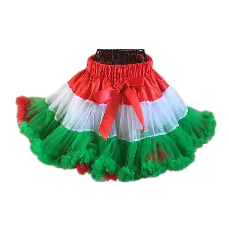 Mädchen Party Tragen Westlichen Rock Kleine Fashionista Einfarbig Multilayer Extra Flauschigen Pom Pom Sommer Sparkle Pettiskirt Boutique