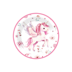 Juego de Vajilla Desechable DAMAI con Temática de Unicornio Rosa, Castillo, Luna y Flores, Platos y Vasos de Papel para Fiestas de Niñas - Product Image 2