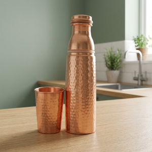 Tasse de bureau personnalisée 750 ml en cuivre/acier inoxydable, isolée sous vide, maintien au chaud 6-12h, écologique, compatible eau bouillante et aliments, faite à la main - Product Image 1
