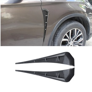 1 Paire de caches de ventilation latéraux de pare-chocs de voiture, garnitures décoratives universelles en fibre de carbone noire, ailettes latérales de pare-chocs, autocollants décoratifs pour prises d'air - Product Image 6