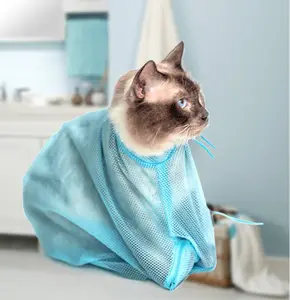 New Arriving Convenient Anti-Bite Anti-Scratch Restraint Bag and Cat Bathing Bag Cat Shower Mesh Bag Pet product manufacturers