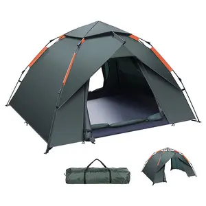 Tenda Kubah Ultralight Pop Up Instan 4 Musim Tenda Berkemah Tahan Air & Tahan Angin dengan Terpal Luar Dapat Dilepas Lapisan Ganda