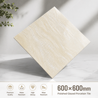 Carreaux de sol en porcelaine 60x60 beige veiné marbre brillant, modernes et luxueux pour salon et maison - Vente en gros