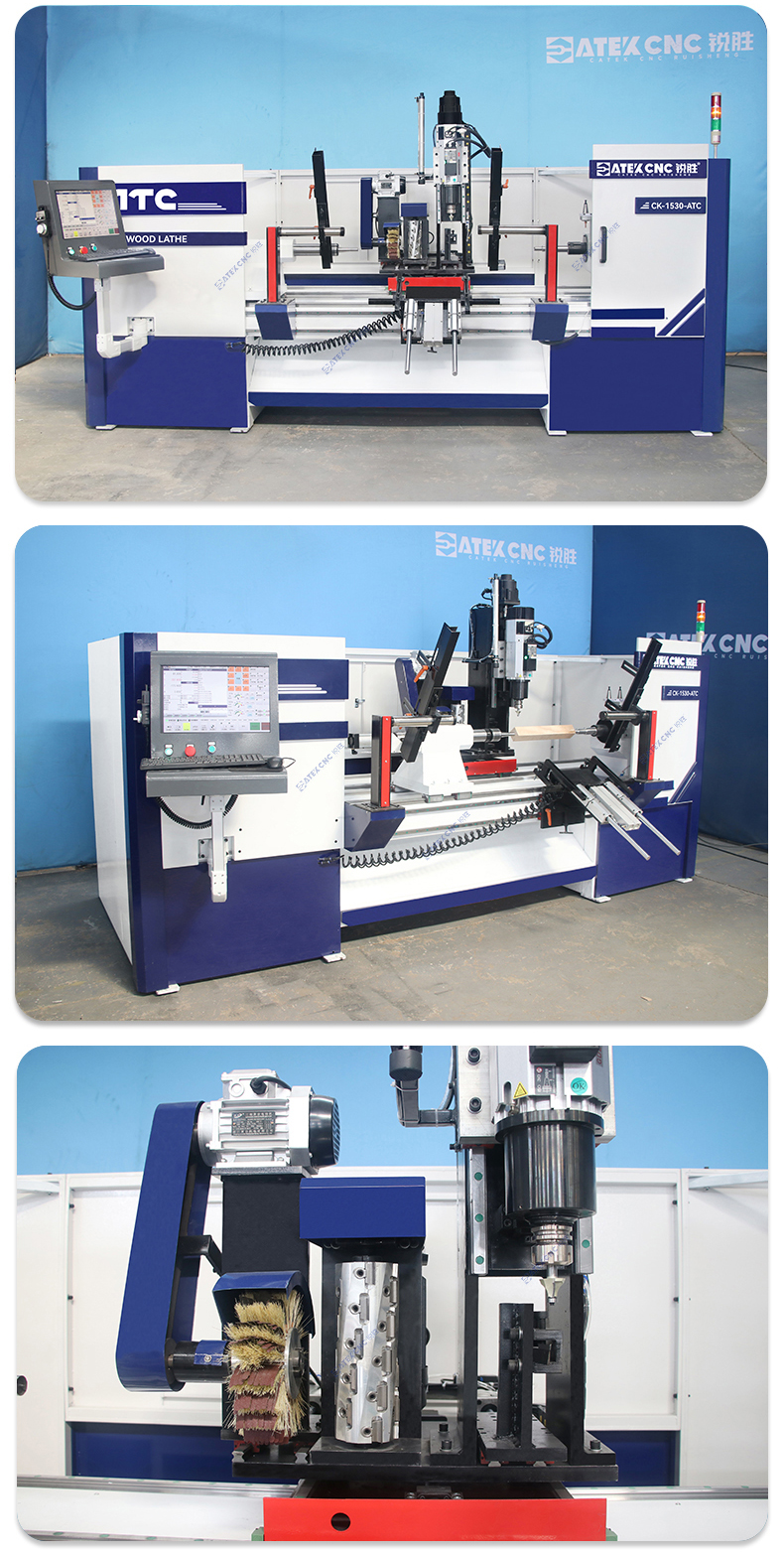 CK-1530-ATC 4 Axis CNC Wood Lathe - High-Accuracy Cutting