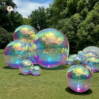 Ballon à miroir géant gonflable moderne en PVC argent or sphère réutilisable pour la décoration de fête d'anniversaire de mariage