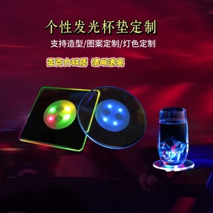 Posavasos Luminosos Acrílicos de 10 cm, Redondos, LED, Siete Colores, Accesorios para Bares y Discotecas - Product Image 5