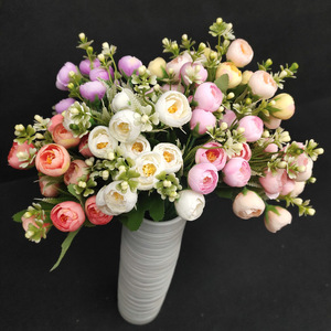 Bouquet de fleurs artificielles mixtes de printemps, 33 cm, fleurs faites à la main pour la décoration de la maison, cadeau, accessoires photo - Product Image 3