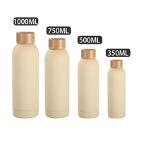 Beauchy 500ml Sport Bouteille D'eau En Acier Inoxydable Flacon En Plein Air Isolé Camping Randonnée Bouteille D'eau Avec Couvercle En Bambou