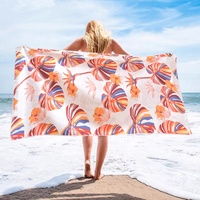 Serviette de plage personnalisée en microfibre gaufrée pour les vacances d'été - Séchage rapide, écologique, pour adultes et enfants