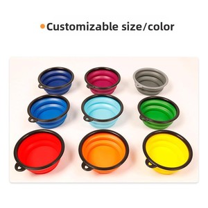 Personalizado Borracha Dobrável Silicone <span class=keywords><strong>Dog</strong></span> Food Água <span class=keywords><strong>Bowl</strong></span> com Tampa Chian Fornecedor Produtos Plástico Dobrável Pet Travel <span class=keywords><strong>Bowl</strong></span> - Product Image 1