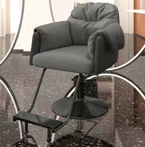 Chaise de barbier moderne avec base ronde en métal Vente en gros de meubles de salon Chaise de coiffure en cuir synthétique - Product Image 4