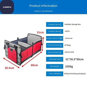 Heavy Duty Collapsible 600D Oxford Car <b>Seat</b> Back & Trunk <b>Storage</b> Organizer with <b>Storage</b> Box - Product Image 6