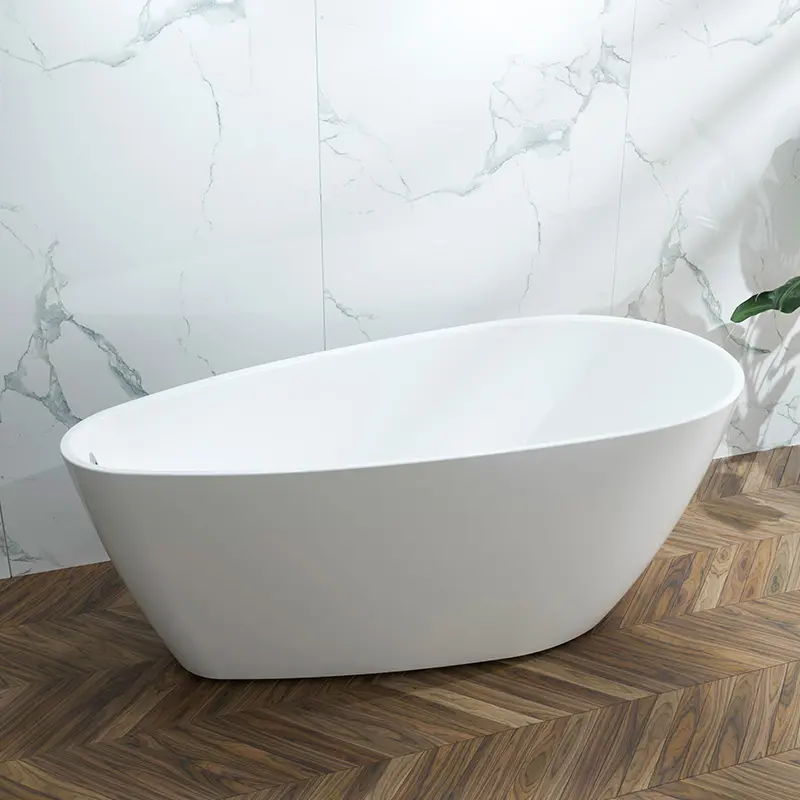 2024 CE UPC 63" 67" Indoor Stand Alone Oval Freestanding bathtubs Acrylic soaking bath tub Free standing bathtub hot sale