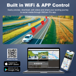 4K + 1080p phía trước và phía sau 2 ống kính Cam <span class=keywords><strong>DVR</strong></span> lái xe ghi video cho đôi 3 inch 4K WIFI HD Dash máy ảnh xe hộp đen zd58a + 32G - Product Image 4