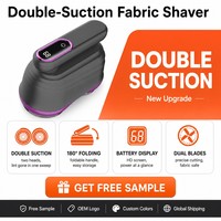Rasoir anti-bouloches portable à double lame, poignée pliable à 180 degrés, charge rapide USB-C, écran LED, vente en gros OEM