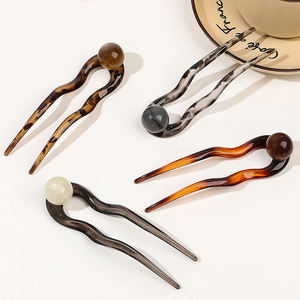 Venta al por mayor Pc perla palillos del pelo en forma <span class=keywords><strong>de</strong></span> U moda grande ámbar niñas horquillas acrílico chino accesorios para el cabello <span class=keywords><strong>de</strong></span> las mujeres - Product Image 3