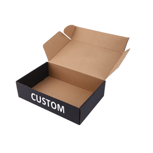 High Quality Luxury Customize Printed Logo Cardboard Folding Corrugated Paper Matte <b>Black</b> Carton <b>Boxes</b> Mailing Shipping Box - Product Image 2