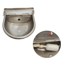 Abreuvoir automatique en acier inoxydable de type flotteur pour bétail, chevaux, moutons, vaches, porcs avec tuyau d'eau de 1,5 m