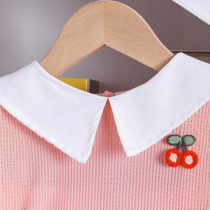 Summer Cute Girl Suits for Small and Medium-sized Children, Fashionable Lapel Two-piece Short-sleeved + Flared Trousers - Product Image 3