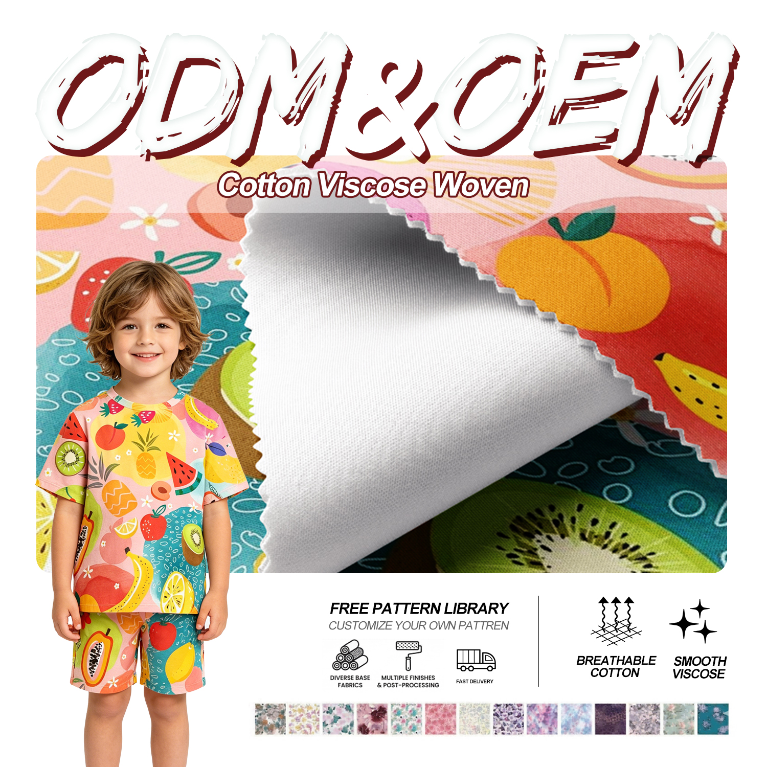 Allover Printed 100% Polyester Poplin Fabric for Summer Wear 135GSM Soft Woven Sourcing Wholesale by Roll