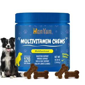 HANYUN Best seller 24 en 1 Multivitamin Dog Soft Chews con ingredientes naturales para mascotas Dog Treats mascotas suministros para mascotas