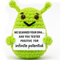 Poupée extraterrestre en crochet faite à la main en gros, amigurumi en peluche avec carte d'affirmation positive, cadeau personnalisé, décoration de bureau