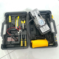 Compresseur d'air pour pneus de voiture de grande capacité 150W avec kit d'outils de réparation d'urgence, compresseur d'air pour voiture avec cordon DC12v