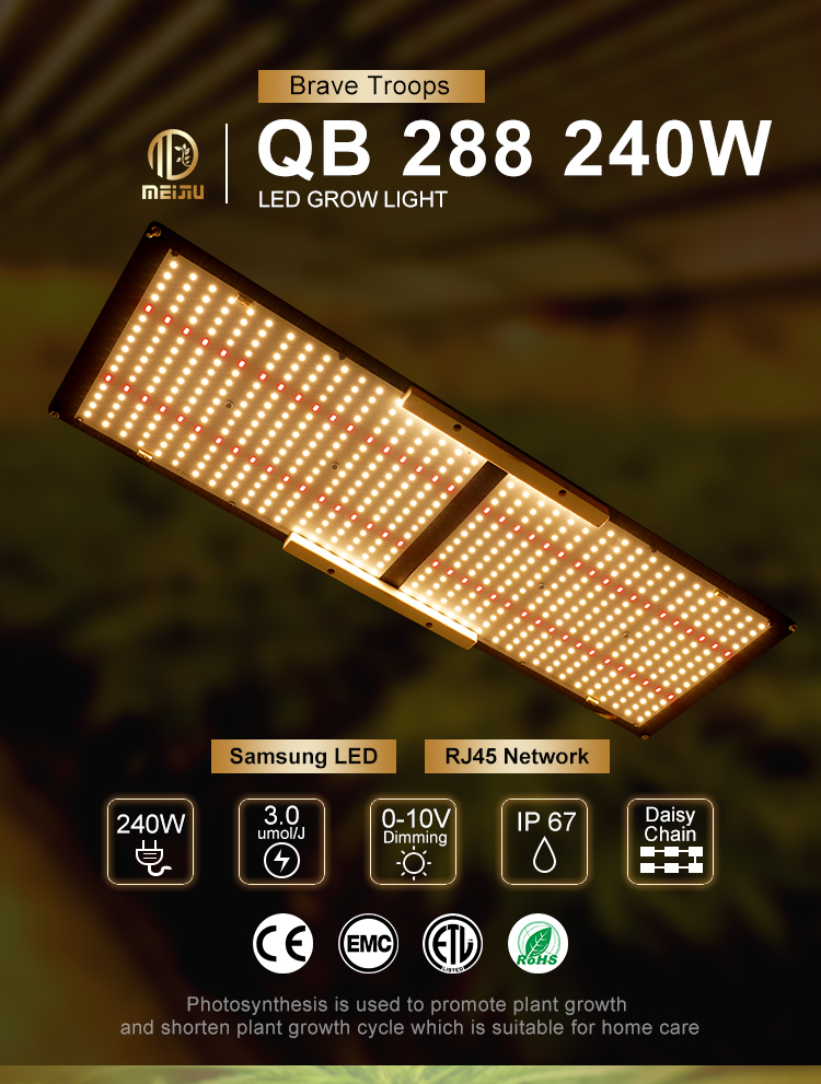 Meiju Samsung LM301B/H 3000K/3500Kミックス240W LED育成灯