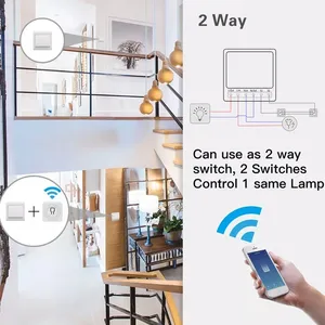 Interruttore Intelligente WiFi Tuya 16A 20A, Controllo Bidirezionale, Mini Interruttore Universale in Plastica, Compatibile con Smart Life, Alexa, Google Home, Alice - Product Image 2