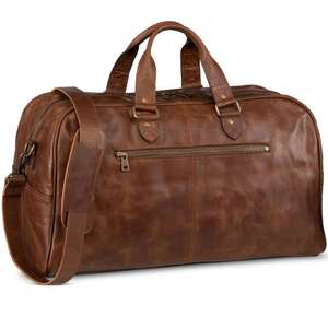 Vintage Brown <b>Leather</b> Duffle Carry <b>Bag</b> for <b>Men</b> Personalised Gym Sports Travel Zipper Perfect Gift for Him Our Sports Collection - Product Image 1