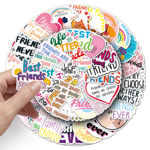 51 Uds. Fábrica al por mayor INS dibujos animados inglés eslogan amigo pegatinas portátil taza de agua pegatinas <span class=keywords><strong>personalizadas</strong></span> - Product Image 6