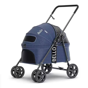 Carrito Plegable <span class=keywords><strong>de</strong></span> Acero <span class=keywords><strong>de</strong></span> 4 Ruedas para Mascotas, Transportador Portátil para Exteriores, Gran Capacidad <span class=keywords><strong>de</strong></span> 15 kg, Nueva Tecnología para Viajes <span class=keywords><strong>Deportivos</strong></span> con Gatos - Product Image 3