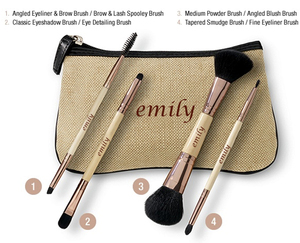 Beauté environnementale pinceau de maquillage à double extrémité or rose 4 pièces à double extrémité maquillage brosse ensemble - Product Image 2