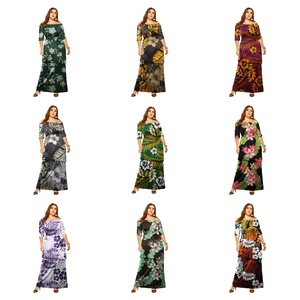 Polynesian Vintage Tapa Diseño tribal Tamaño grande Mujeres <span class=keywords><strong>Dos</strong></span> piezas Puletasi Conjuntos Vestido - Product Image 2