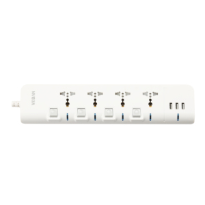 Tira de alimentación universal de 4 salidas, 3 puertos USB con interruptor separado de seguridad para niños, luz indicadora, protección contra sobrecarga - Product Image 2