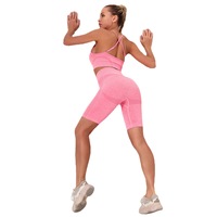 Ensemble de soutien-gorge de sport pour femmes OEM ODM, 2/3/4 pièces, sans couture, en spandex/nylon, respirant, séchage rapide, shorts de sport, haut court à manches longues pour le yoga