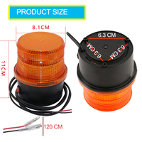Feu de signalisation LED 12V à clignotement rapide pour toit, balise d'urgence avec alarme sonore, étanche IP67, 3W, ambre/rouge/bleu, pour chariot élévateur, bus, camion