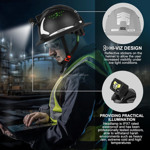 Cascos de Seguridad con Visera Completa WELTA, Logotipo Personalizado, ANSI Z89.1 TIPO I Clase C, Blancos/Negros, HDPE, con Ranuras para Lentes - Product Image 5