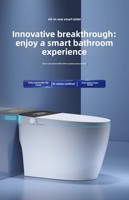 WC intelligent certifié CE MWD avec bidet intégré, fonction lavage et séchage à l'air, siphon P/S, toilette moderne à poser au sol pour l'Europe