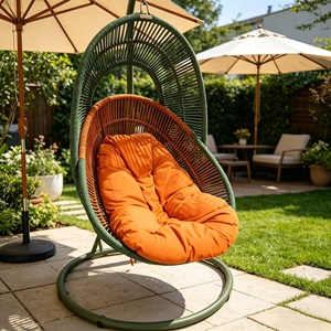 <span class=keywords><strong>Chaise</strong></span> suspendue en rotin moderne, idéale pour l'intérieur et l'extérieur, pour balcon, cour et jardin – Vente chaude directe usine - Product Image 6