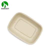 Boîte à lunch rectangulaire biodégradable en bagasse jetable pour micro-ondes