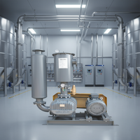 Compresseur d'air industriel à haute pression LOGTTECH 5 CV électrique AC en fonte pour biogaz, souffleur Roots OEM pour l'aquaculture et l'élevage de poissons
